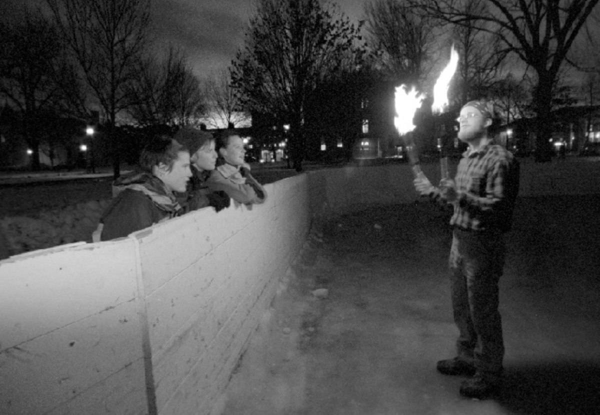 A show on the Bald Spot ice rinks performed in 2001 (Credit: Carleton Archives)